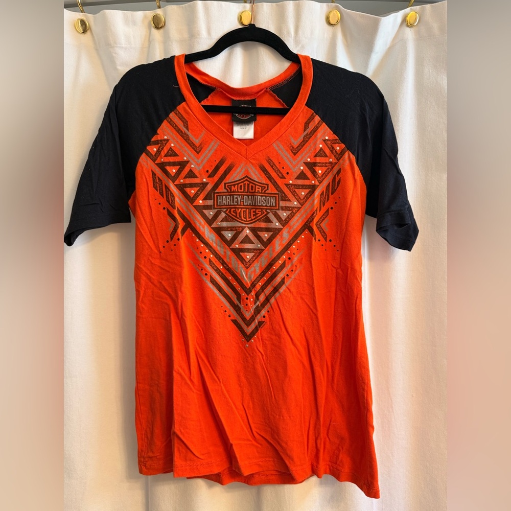 Harley-Davidson Vibrant Orange Tee with Black Accents